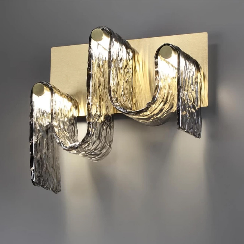 Бра волнистой формы из фактурного стекла Big Wave