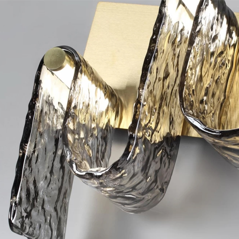 Бра волнистой формы из фактурного стекла Big Wave