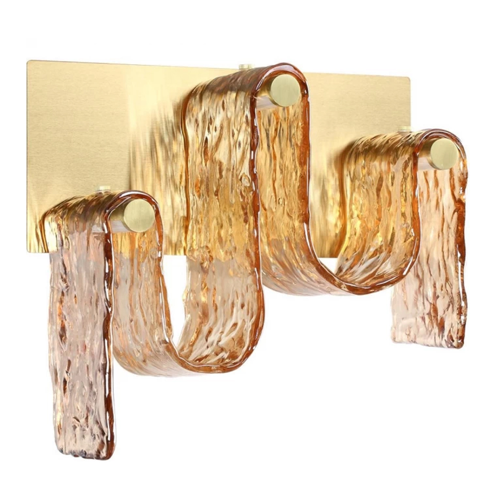 Бра волнистой формы из фактурного стекла Big Wave