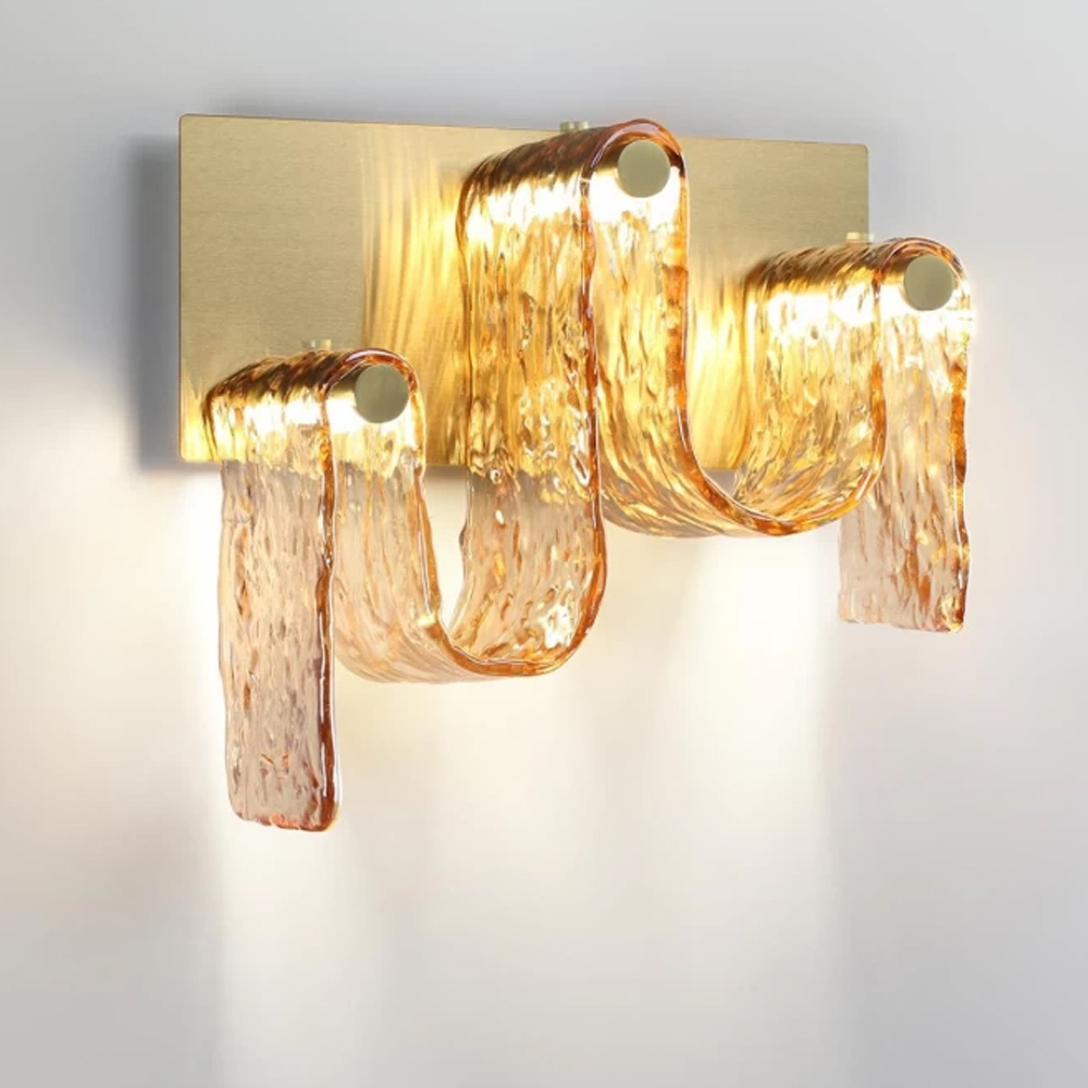 Бра волнистой формы из фактурного стекла Big Wave