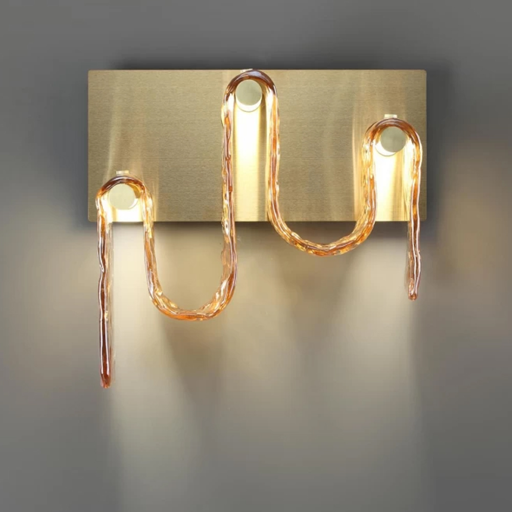 Бра волнистой формы из фактурного стекла Big Wave