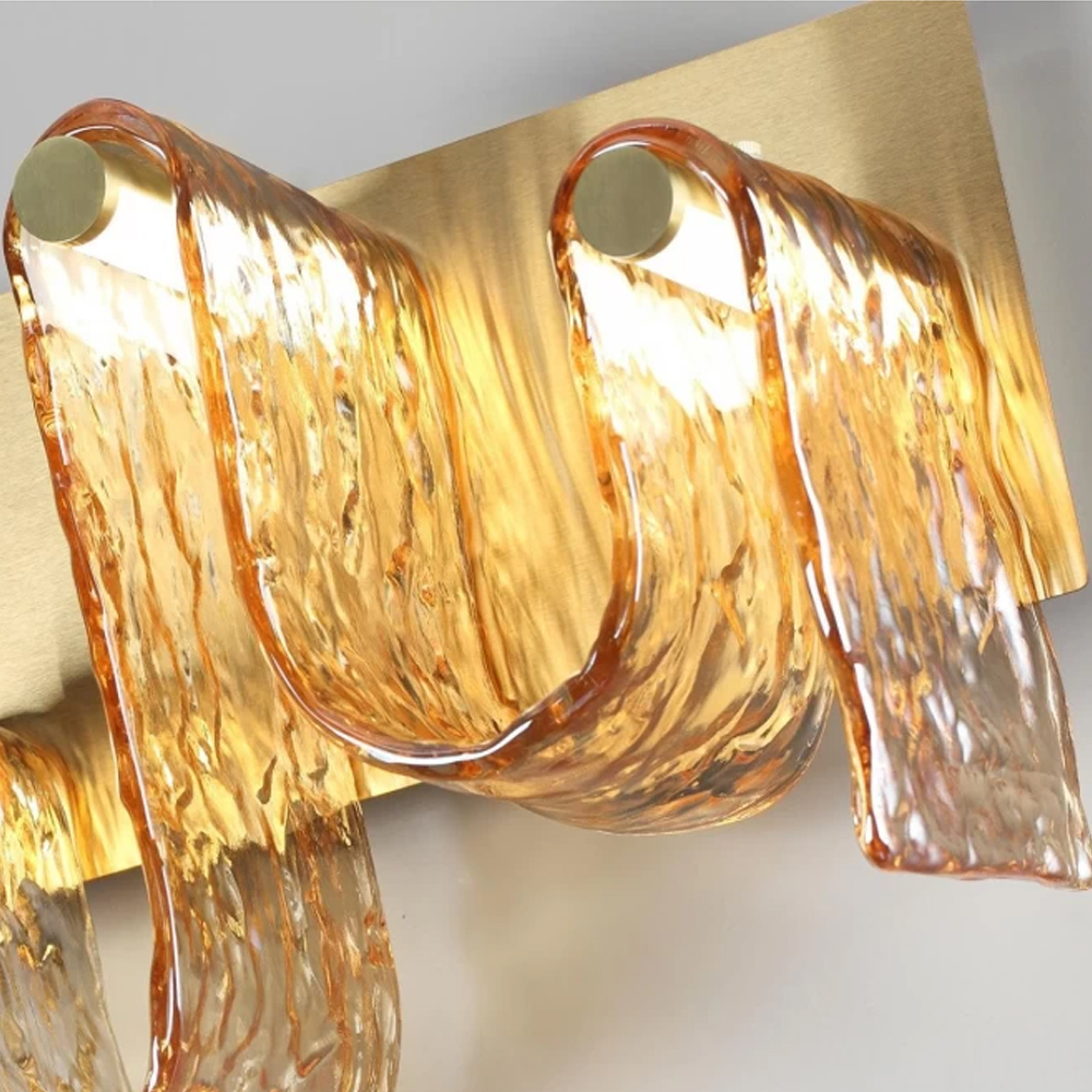 Бра волнистой формы из фактурного стекла Big Wave