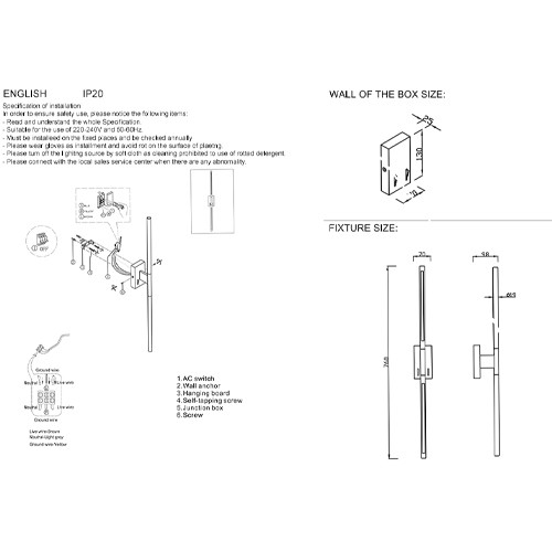 Бра вытянутой цилиндрической формы из металла Trumpet tube