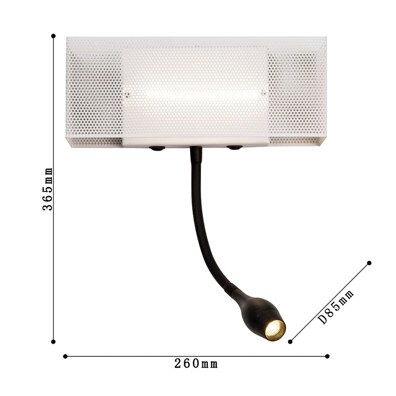 Бра Гибкий спот Trumpet White