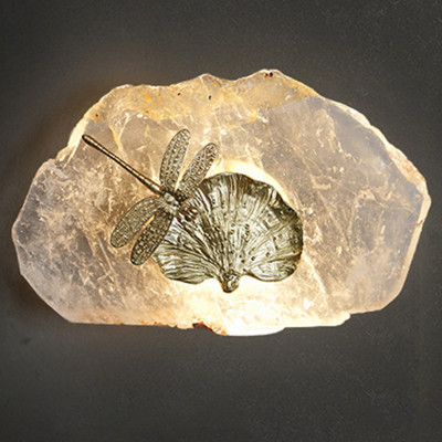 Бра Декоративный лист с стрекозой Glacial Fragment