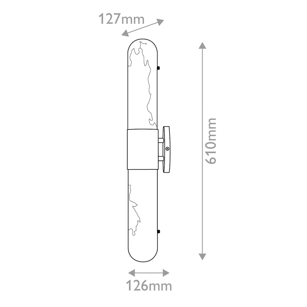 Бра для ванных комнат вертикальное с вытянутым плафоном из алебастра Hinkley