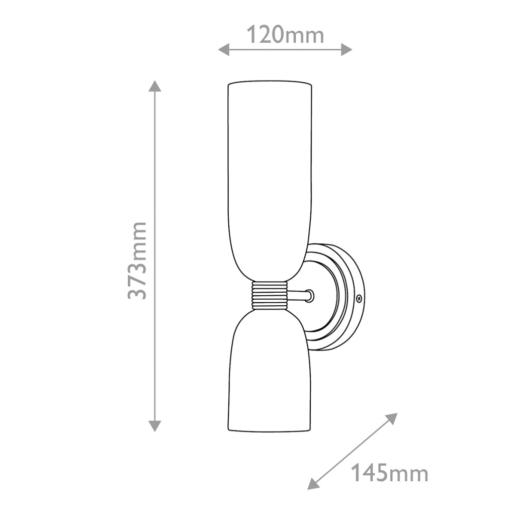 Бра для ванных комнат вертикальное с двумя матовыми белыми стеклянными плафонами Hinkley