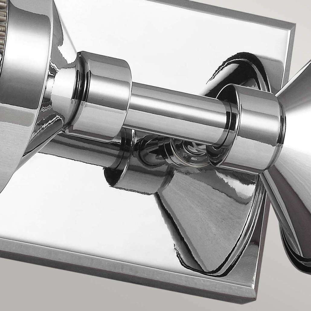 Бра для ванных комнат горизонтальное с 2-мя прозрачными рифлеными цилиндрическими плафонами Feiss