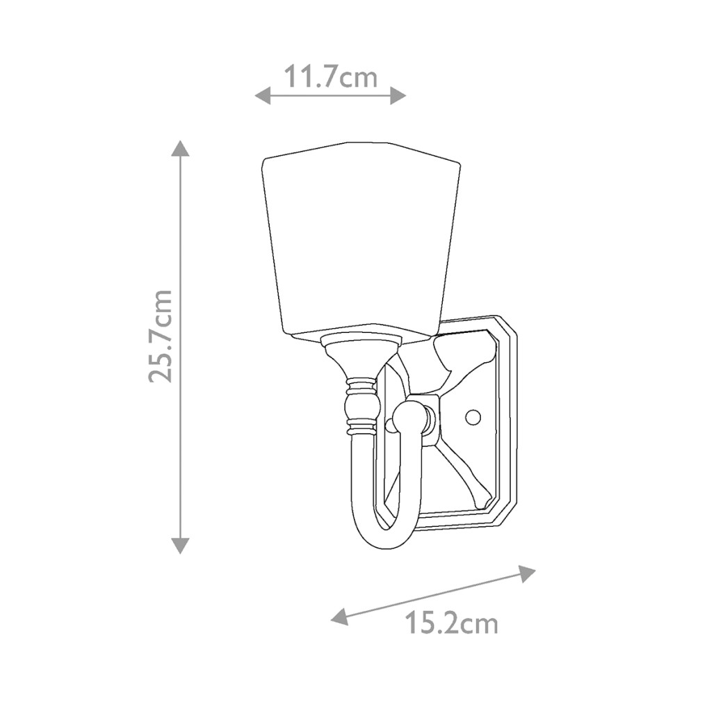 Бра для ванных комнат с белым матовым плафоном квадратной формы на основании цвета хром Feiss