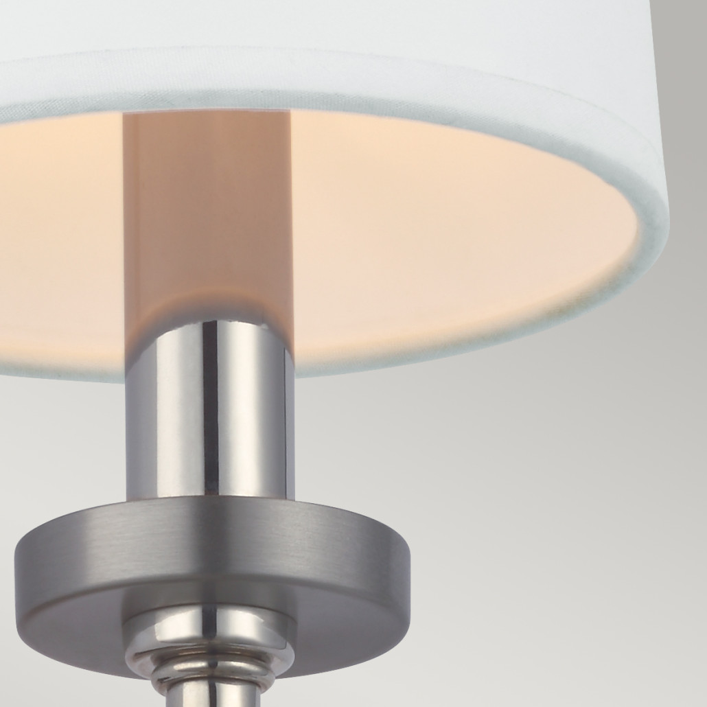 Бра для ванных комнат с белым тканевым цилиндрическим плафоном Feiss