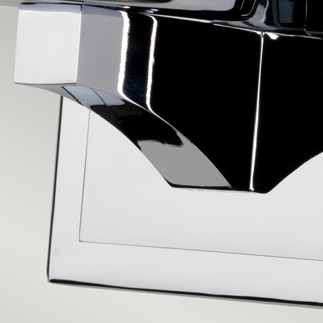 Бра для ванных комнат с белым цилиндрическим плафоном на прямоугольном основании цвета хром Feiss