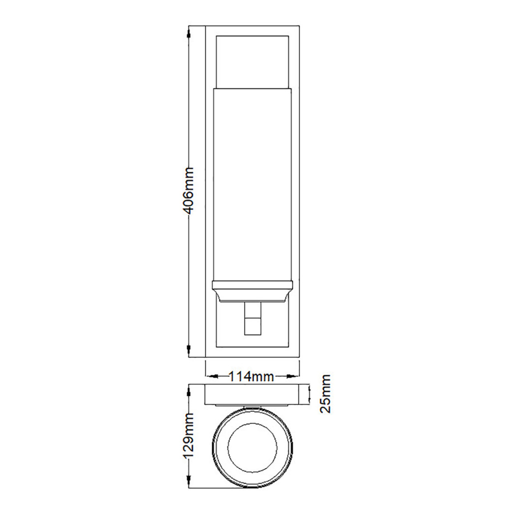 Бра для ванных комнат с белым цилиндрическим плафоном на прямоугольном основании цвета хром Feiss
