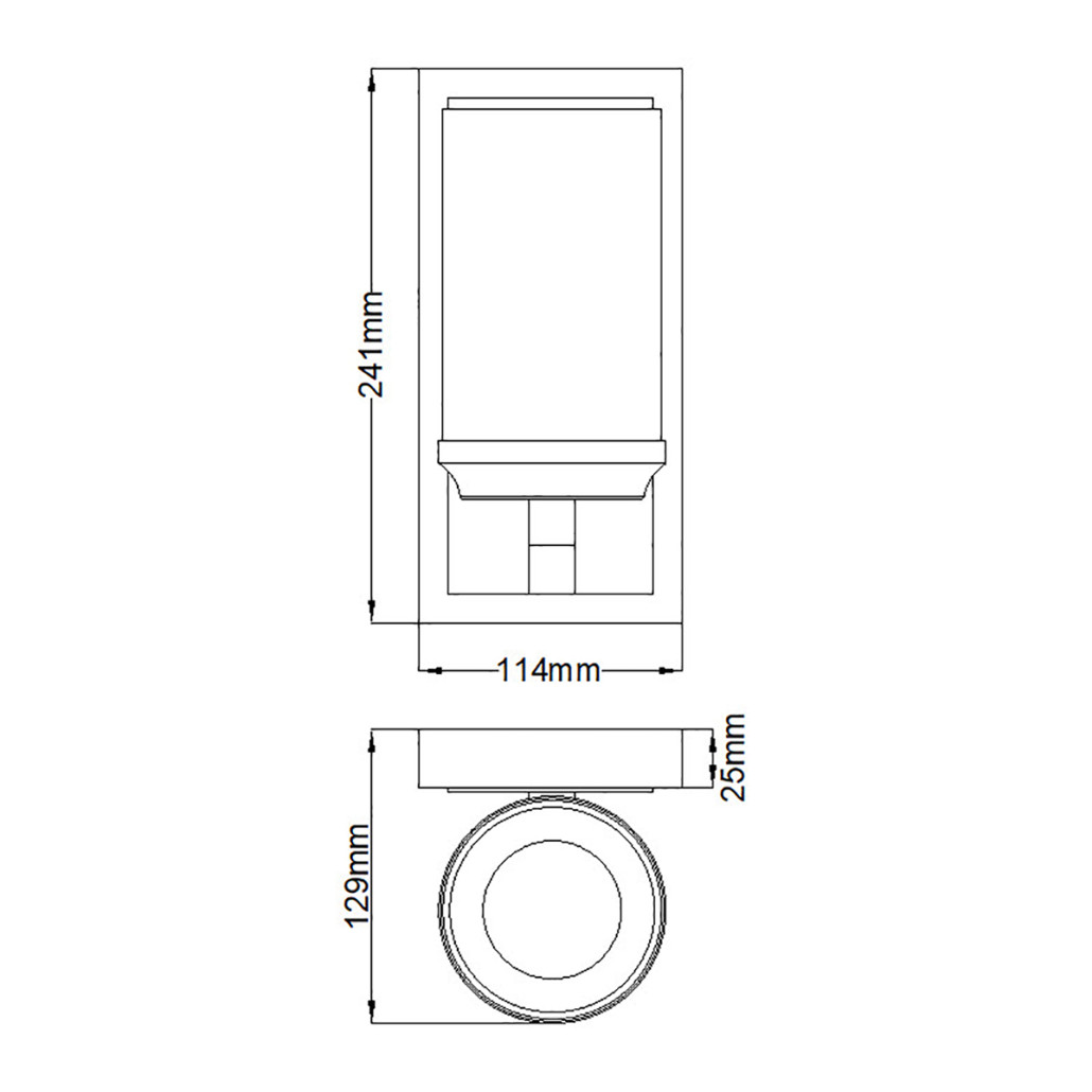 Бра для ванных комнат с белым цилиндрическим плафоном на прямоугольном основании цвета хром Feiss