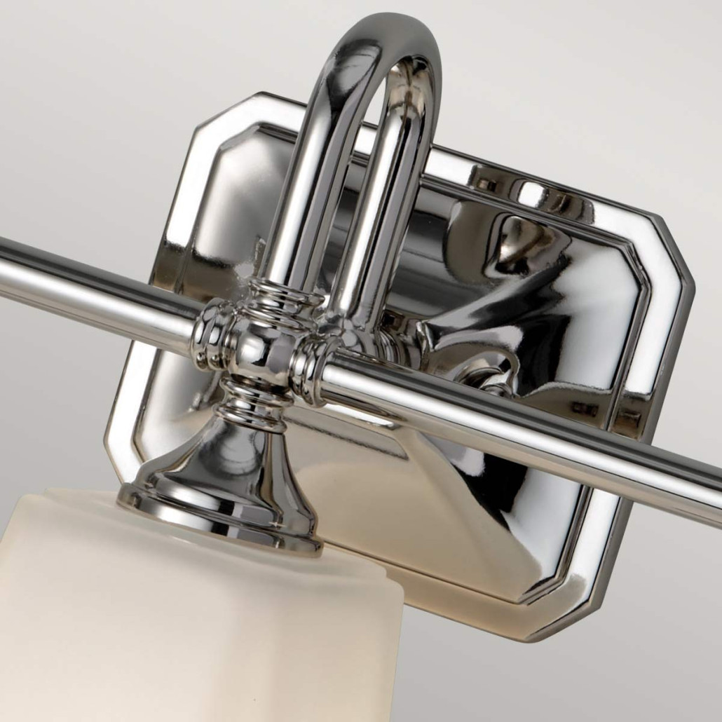 Бра для ванных комнат с квадратными матовыми плафонами на основании цвета хром Feiss