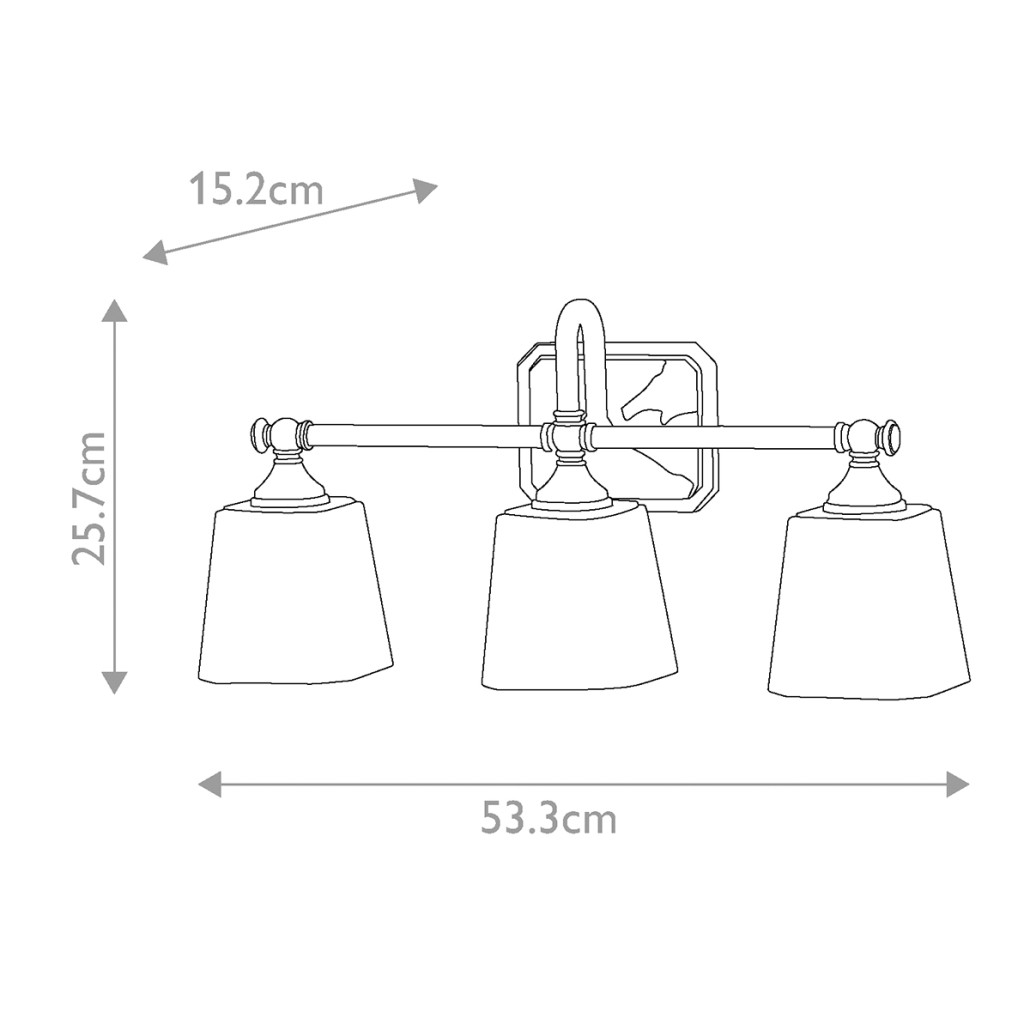 Бра для ванных комнат с квадратными матовыми плафонами на основании цвета хром Feiss