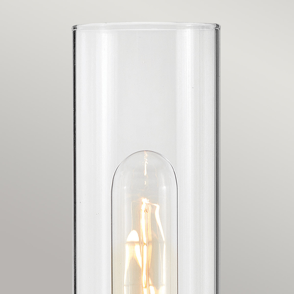 Бра для ванных комнат с прозрачным стеклянным плафоном в форме цилиндра Hinkley