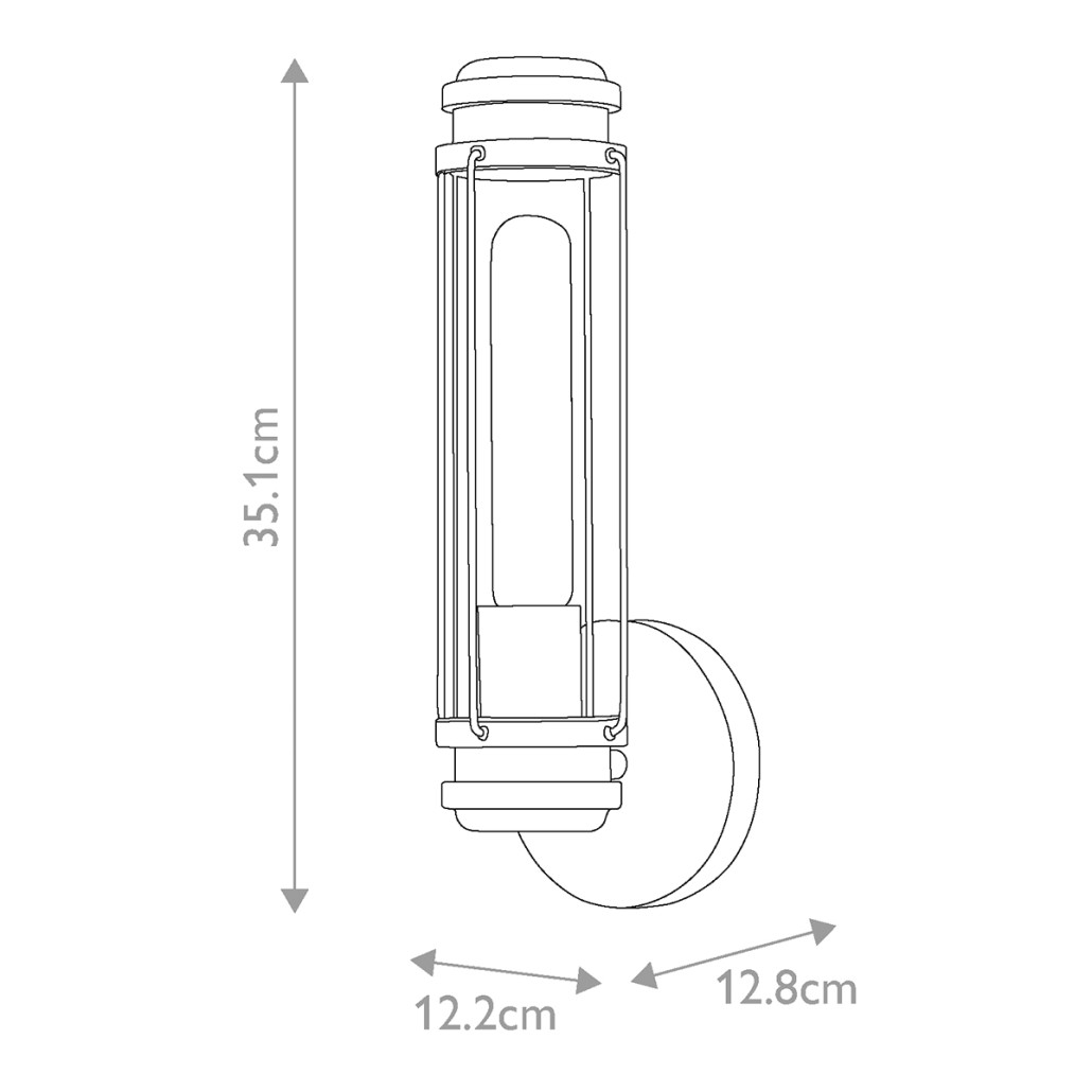 Бра для ванных комнат с прозрачным цилиндрическим плафоном на круглом основании Hinkley