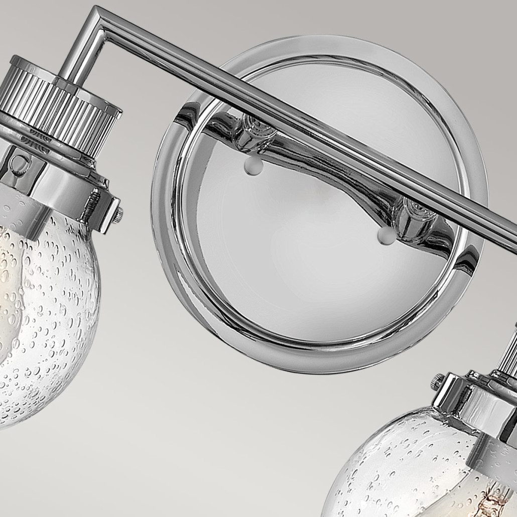 Бра для ванных комнат с прозрачным шарообразным плафоном из стекла с пузырьками на круглом основании Hinkley