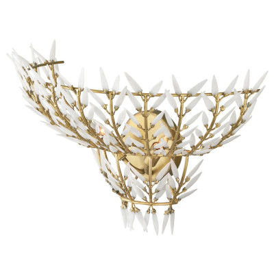 Бра золотого цвета с белыми стеклянными лепестками Hanging Flowers