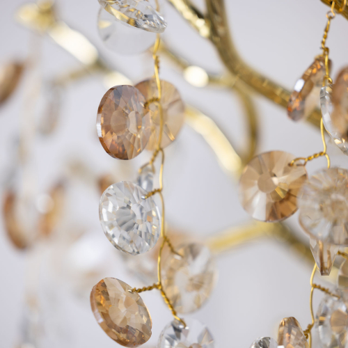 Бра золотого цвета с ветвями и прозрачными хрустальнымих подвесками Droplet Chandelier