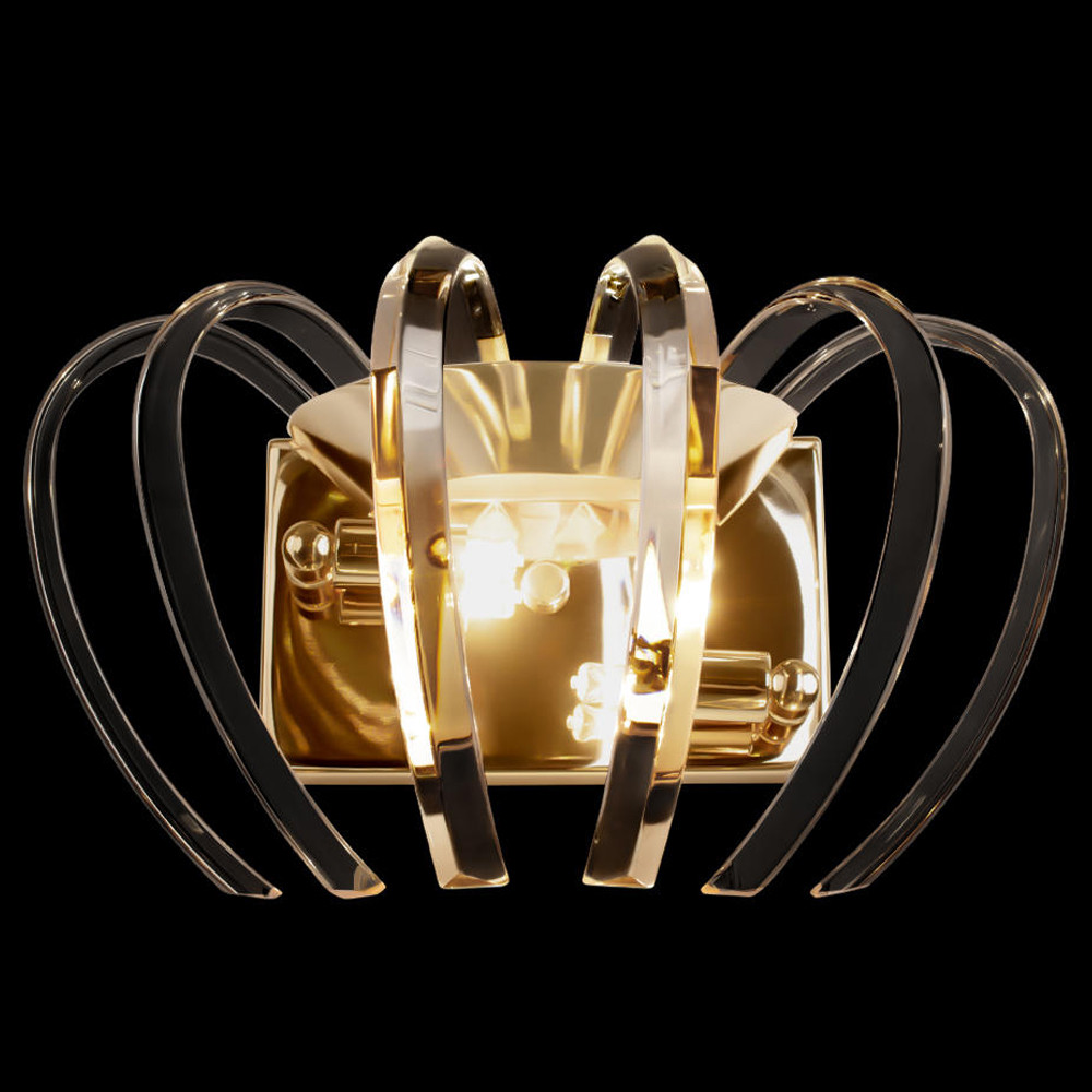 Бра золотого цвета с изогнутыми хрустальными элементами Radiant Ribbons