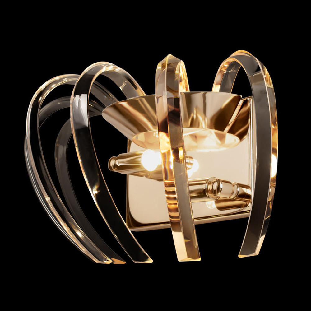 Бра золотого цвета с изогнутыми хрустальными элементами Radiant Ribbons
