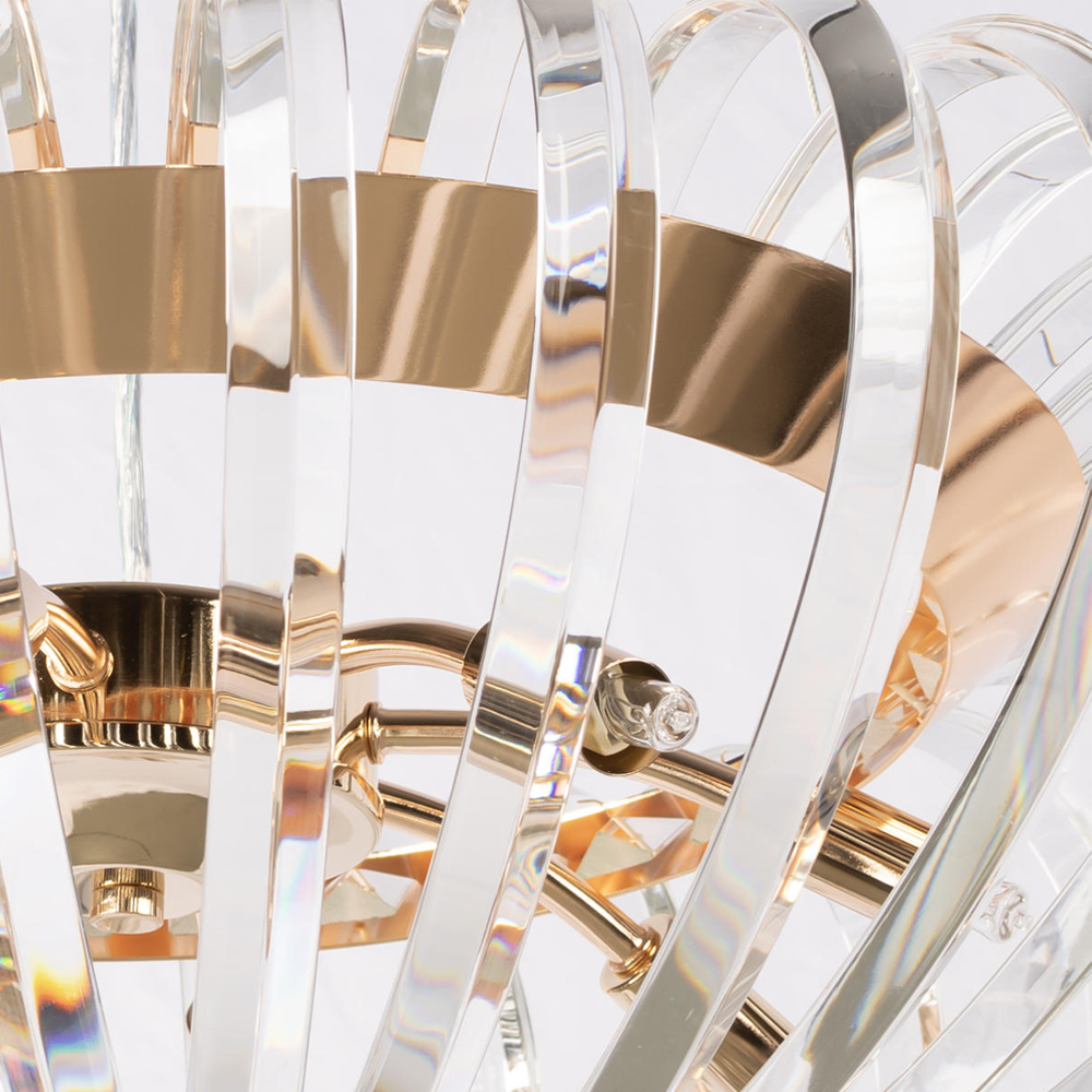 Бра золотого цвета с изогнутыми хрустальными элементами Radiant Ribbons