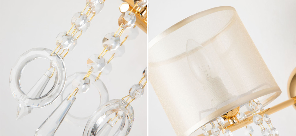 Бра золотого цвета с хрустальным декором Crystal Things