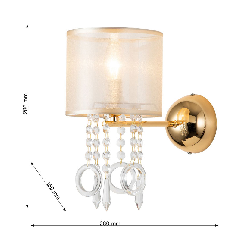 Бра золотого цвета с хрустальным декором Crystal Things