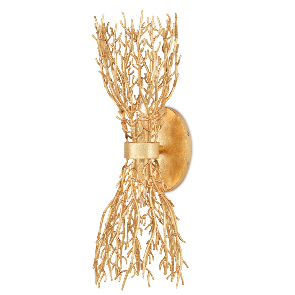 Бра золотое в виде кораллов Coral Decor