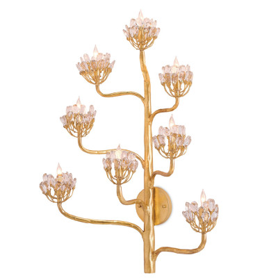 Бра золотое в виде растения Golden Flower Glade