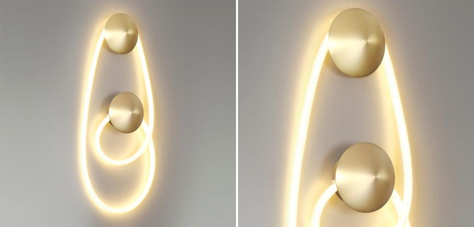 Бра Золотой LUKE LAMPCO TRACER LAMP с двумя крепежными планками