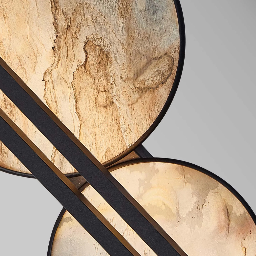 Бра из двух каменных дисков в металлической раме Constellation