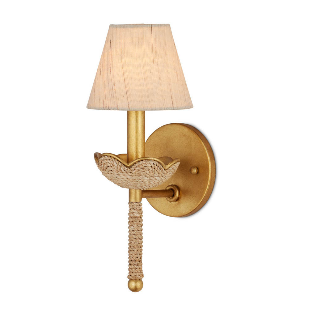 Бра из кованого железа с отделкой плетеной веревкой и сусальным золотом Parisian Style