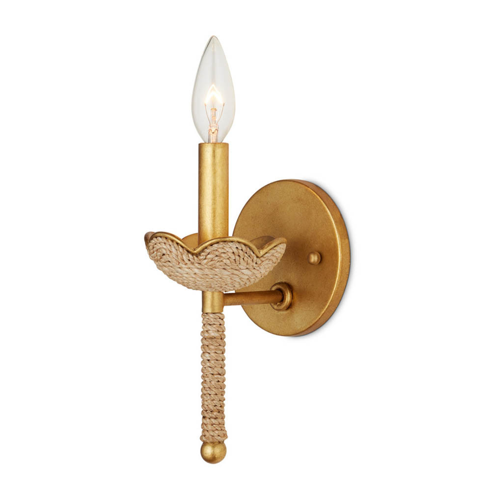 Бра из кованого железа с отделкой плетеной веревкой и сусальным золотом Parisian Style