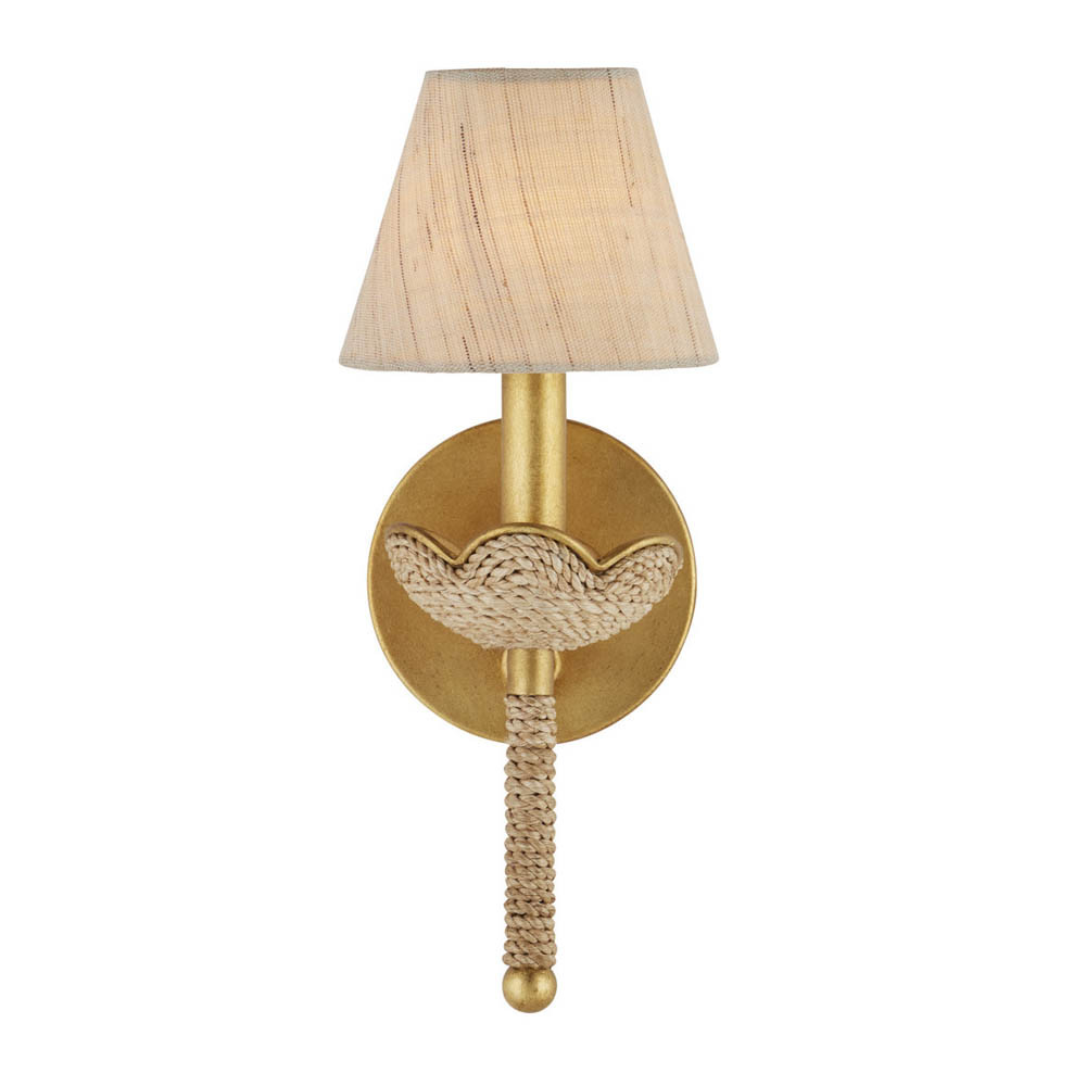 Бра из кованого железа с отделкой плетеной веревкой и сусальным золотом Parisian Style