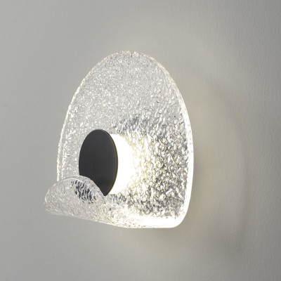 Бра из текстурированного прозрачного стекла с изогнутым краем Textured Glass