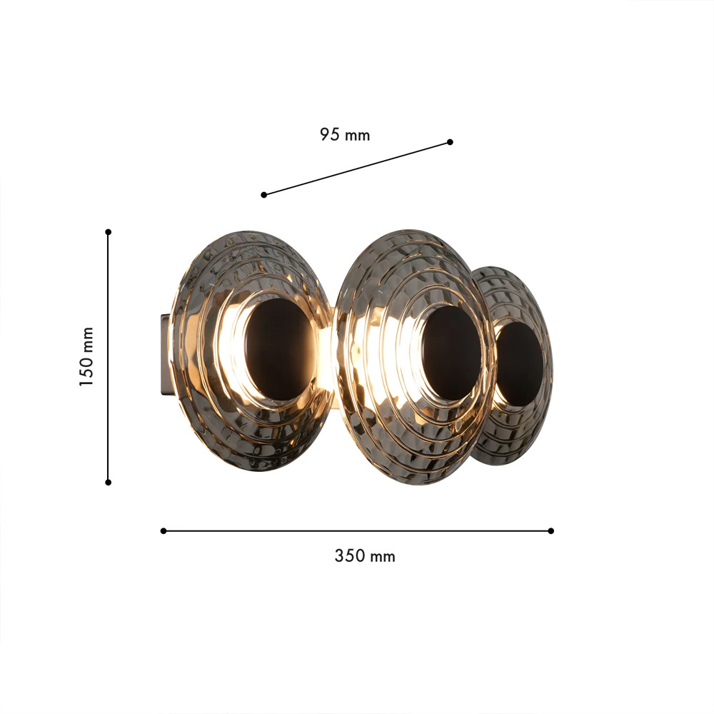 Бра из трех стеклянных фактурных дисков Eyepiece