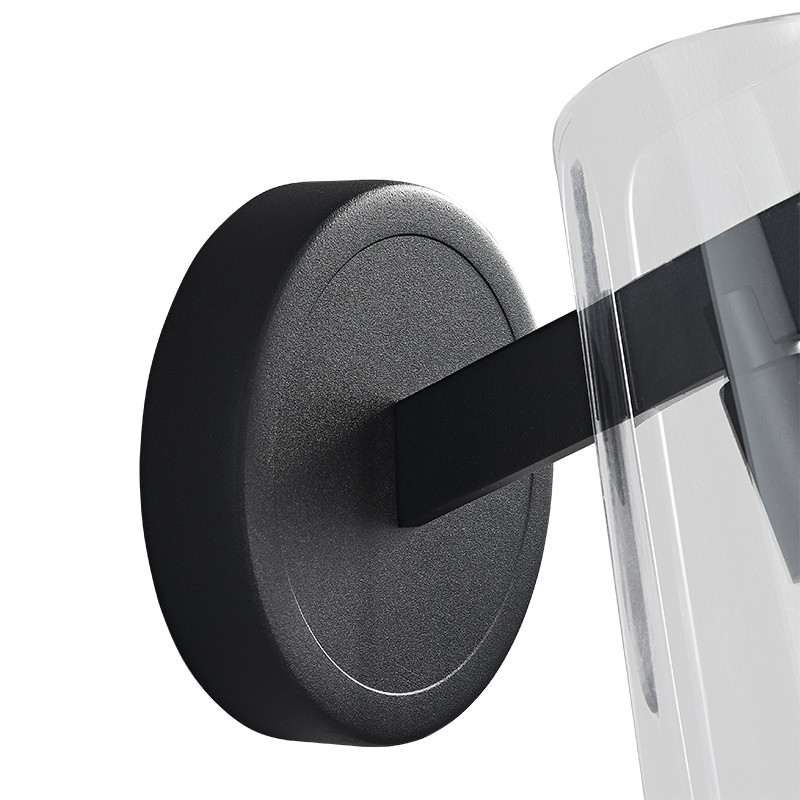 Бра конусообразной формы из прозрачного акрила и черной стали Glass Cylinder Black