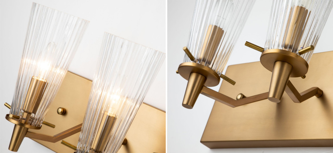 Бра коричнево-бронзового цвета с прозрачными плафонами Buffe