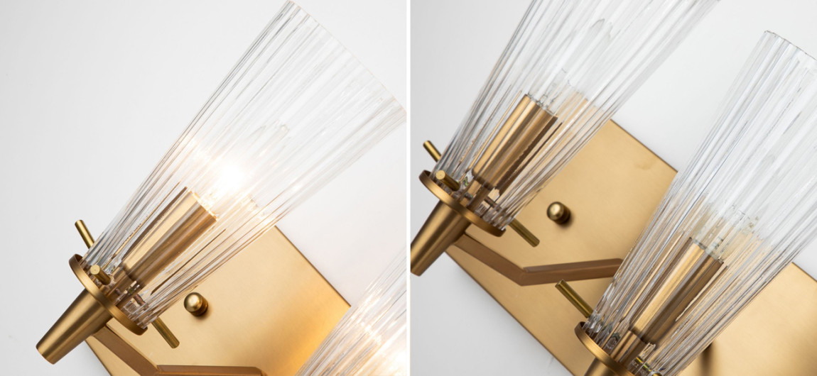 Бра коричнево-бронзового цвета с прозрачными плафонами Buffe