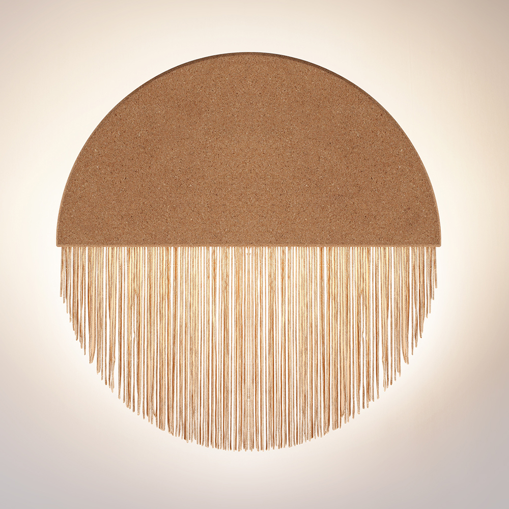 Бра круглое натуральная пробка с бахромой Natural Cork