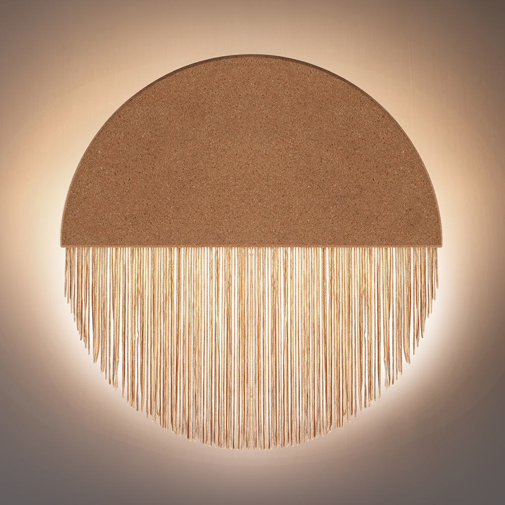 Бра круглое натуральная пробка с бахромой Natural Cork