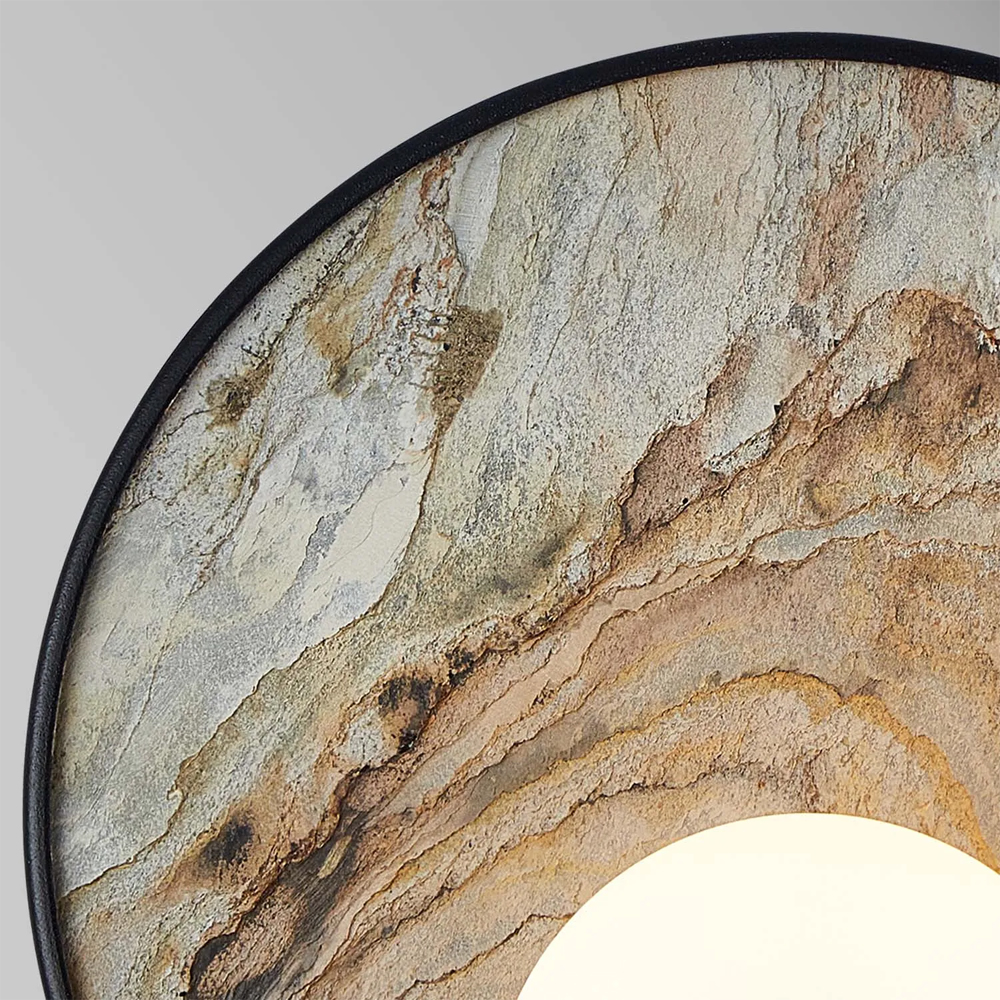 Бра круглое с каменным диском в металлической раме Sandstone Painting