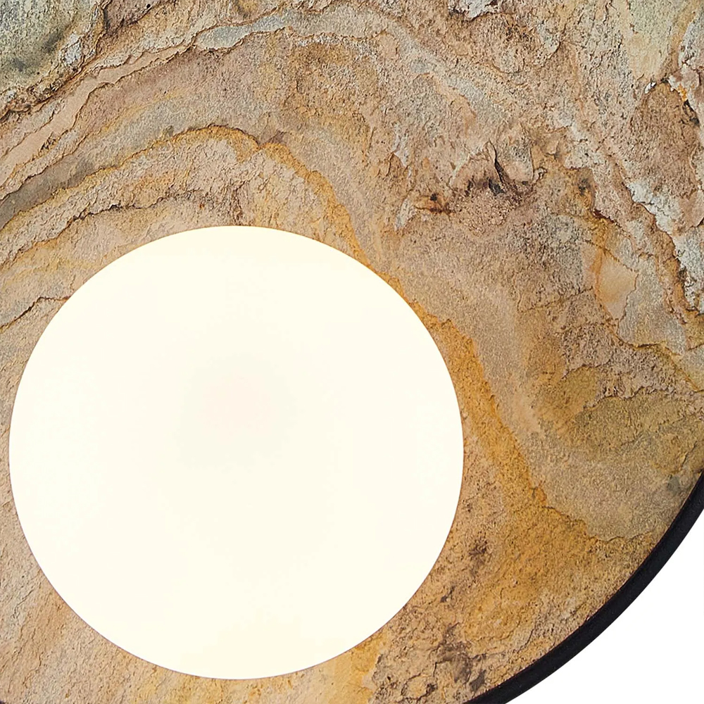 Бра круглое с каменным диском в металлической раме Sandstone Painting