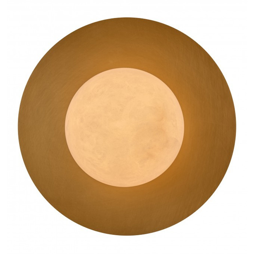 Бра круглое с плафоном из натурального камня на латунном основании Cryptocrystalline Stone