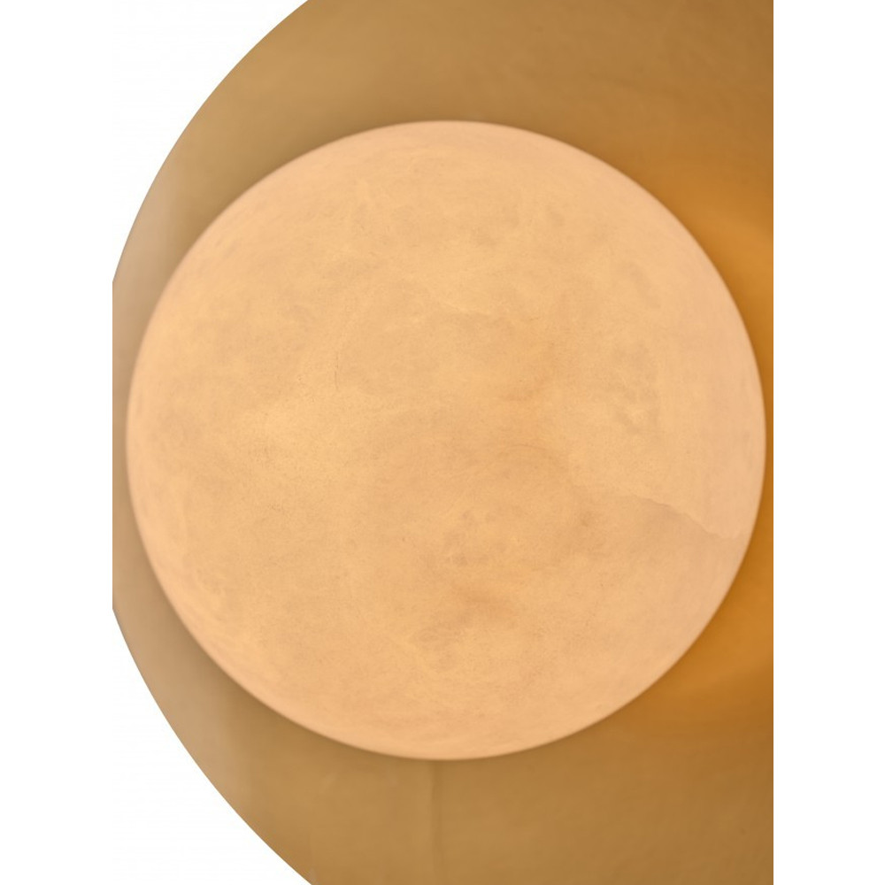 Бра круглое с плафоном из натурального камня на латунном основании Cryptocrystalline Stone