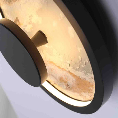 Бра круглое светодиодное с черной рамкой Stone Circle