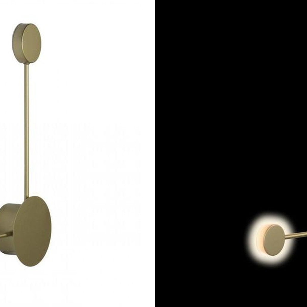 Бра Лофт Vibia Pin Wall Light 2 плафона Золотой матовый цвет