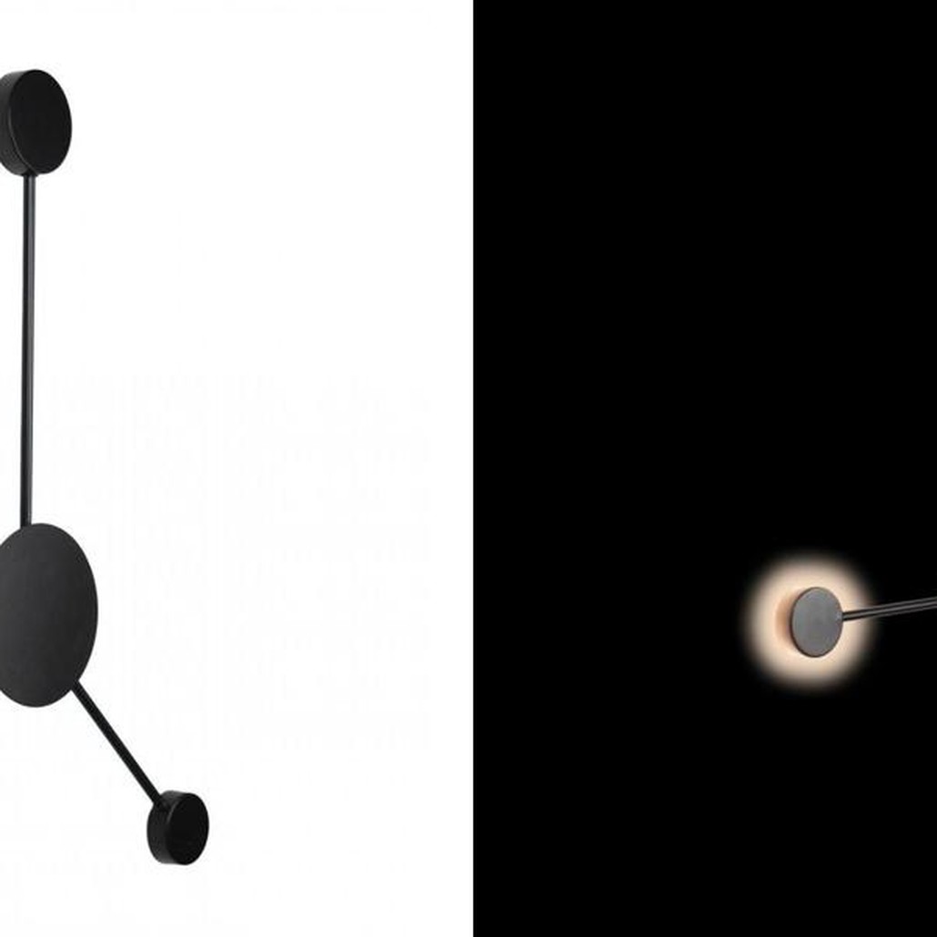 Бра Лофт Vibia Pin Wall Light 3 плафона Черный цвет